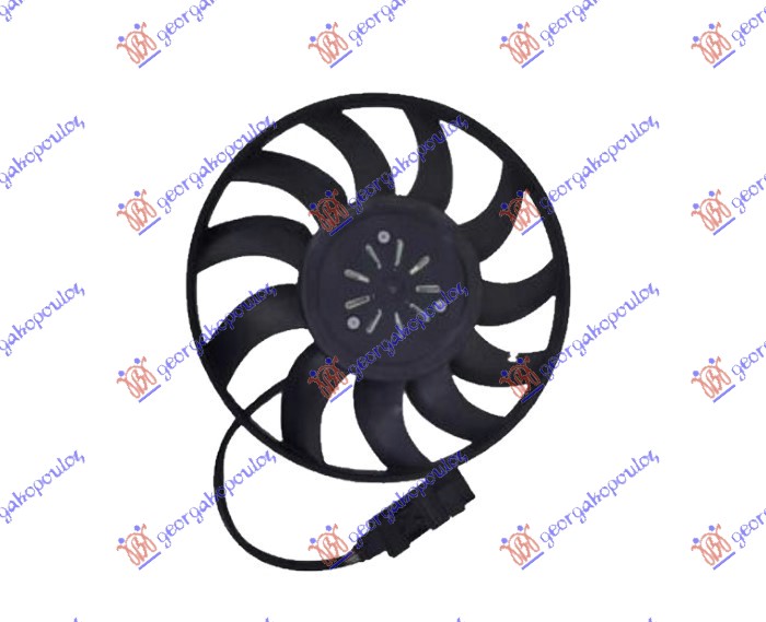 COOLING FAN (MOTOR+FAN) PETROL - DIESEL (380mm) (400W) (LEFT)