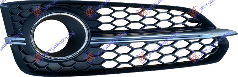 FRONT BUMPER GRILLE W/CHROME OPEN (W/SENSOR HOLE ) (S8)