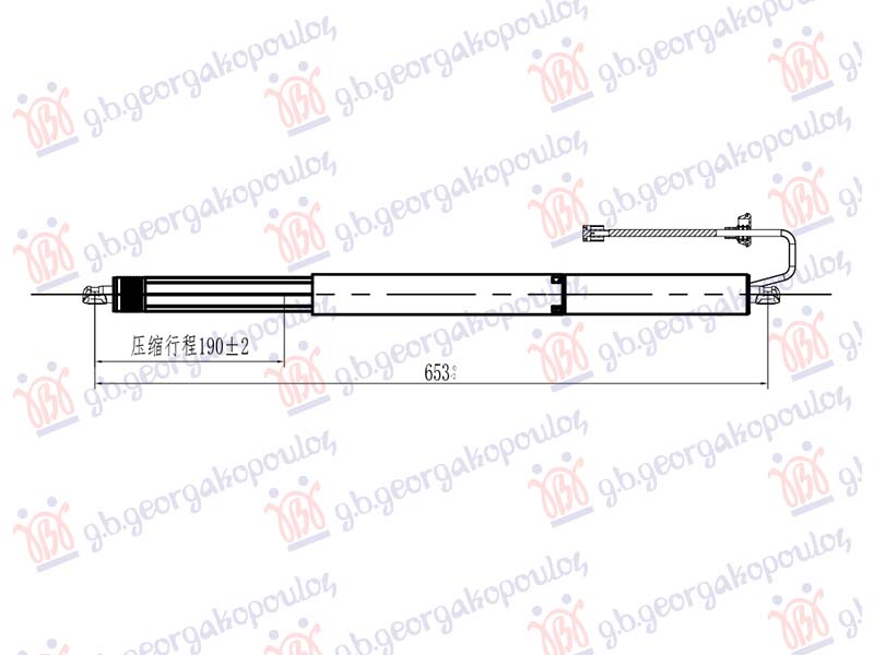 GAS SPRING TAIL GATE ELECTRIC
