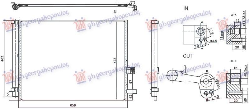 CONDENSER 3.0 PETROL- 4.4 DIESEL/HYBRID (659x470x12)