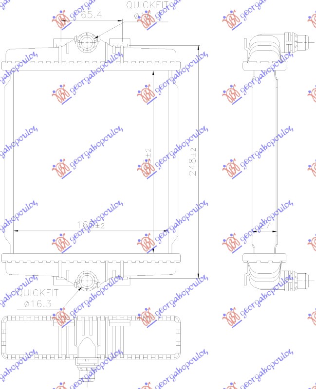ADDITIONAL RADIATOR 3.0 PETROL (195x165) (KOYO)