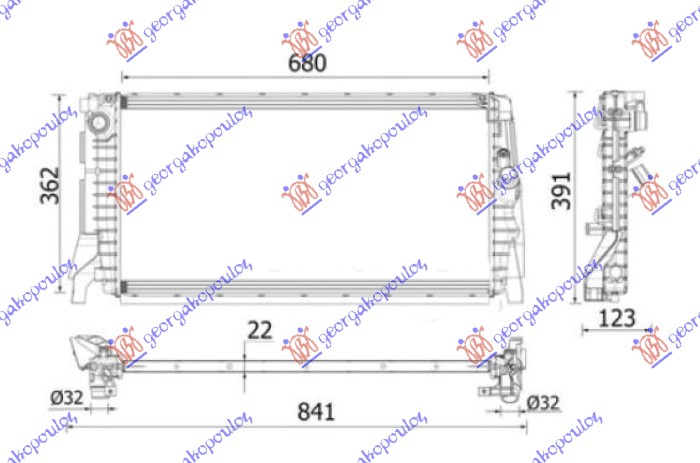 RADIATOR 1.5-2.0 (S) PETROL MANUAL/AUTOMATIC (680x355)