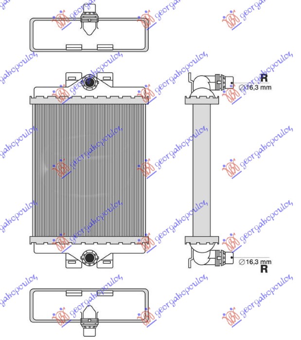 ADDITIONAL RADIATOR PETROL/DIESEL (185x156x26) (NRF)
