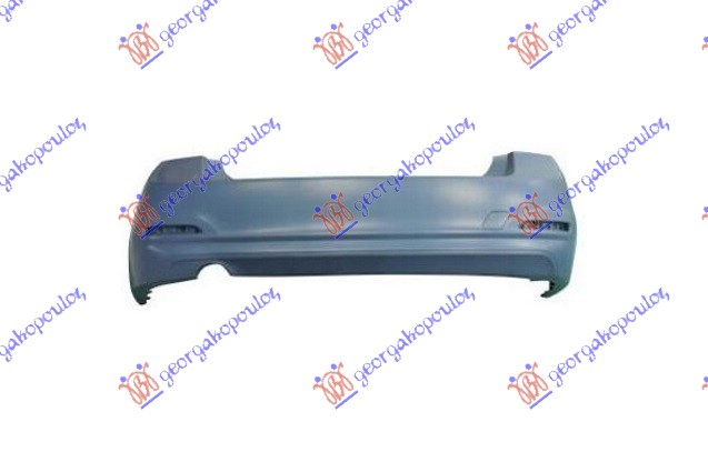 REAR BUMPER PRIMED (1 SINGLE EXHAUST HOLE-W/CUTTING MARKS FOR PDC) BASE LINE