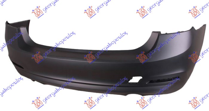 REAR BUMPER PRIMED (W/2 SINGLE EXHAUST HOLES & W/CUTTING MARKS FOR PDC) BASE LINE
