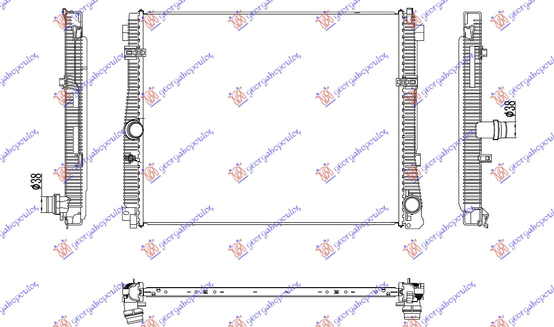 RADIATOR 2.0 PETROL (615x502x22)