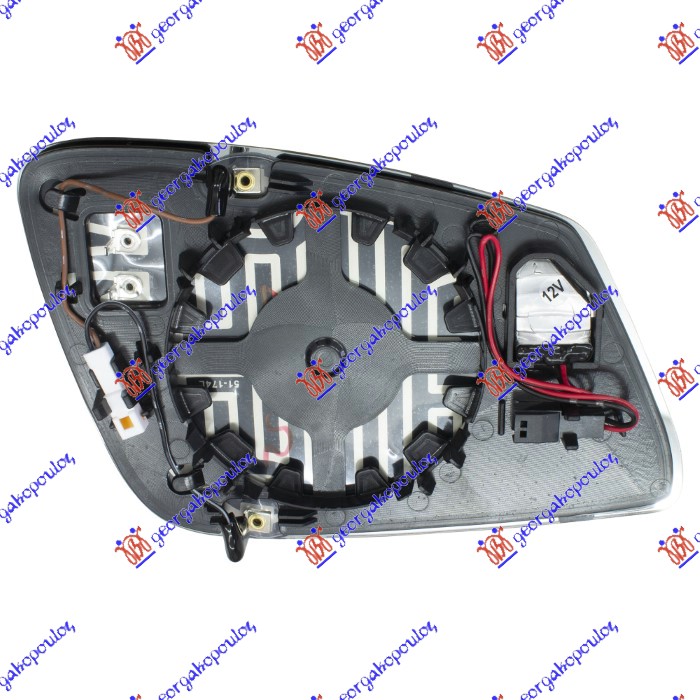 DOOR MIRROR GLASS HEATED (W/BLIS) (ASPHERICAL GLASS)