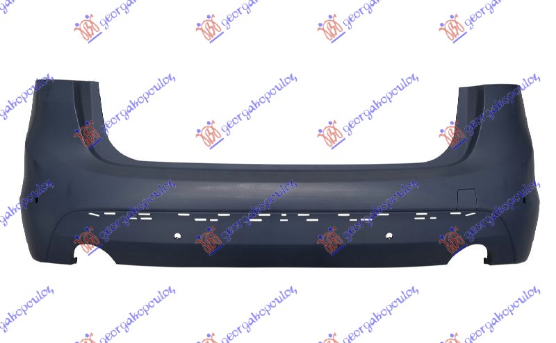 REAR BUMPER PRIMED (F45) (W/2 EXHAUST HOLES) (W/4 PDC & CAMERA) (SPORT/LUXURY)