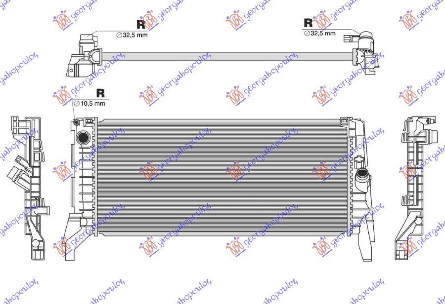 RADIATOR 1.5-2.0 DIESEL MANUAL (680x299) (NRF)