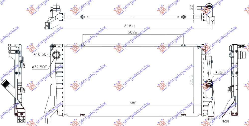 RADIATOR 1.5 (216i-218i) PETROL MANUAL-AUTOMATIC (680x330x22)