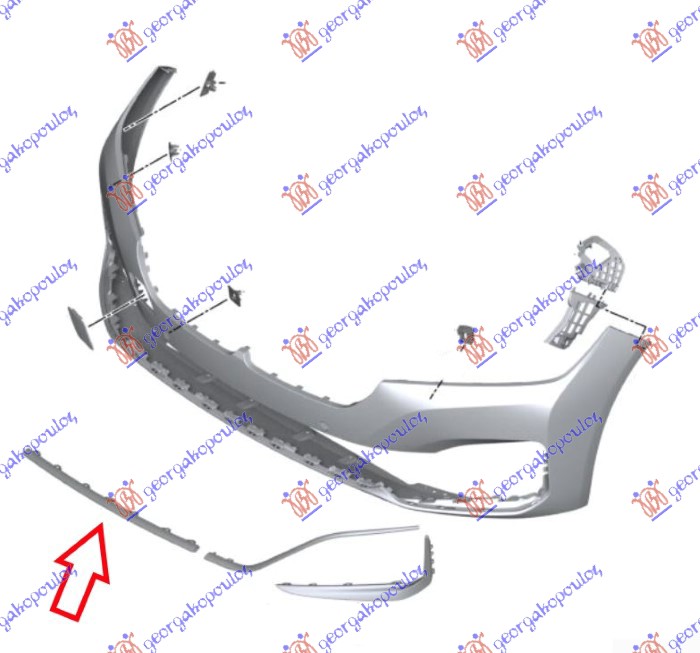 FRONT BUMPER GRILLE MOULDING CHROME