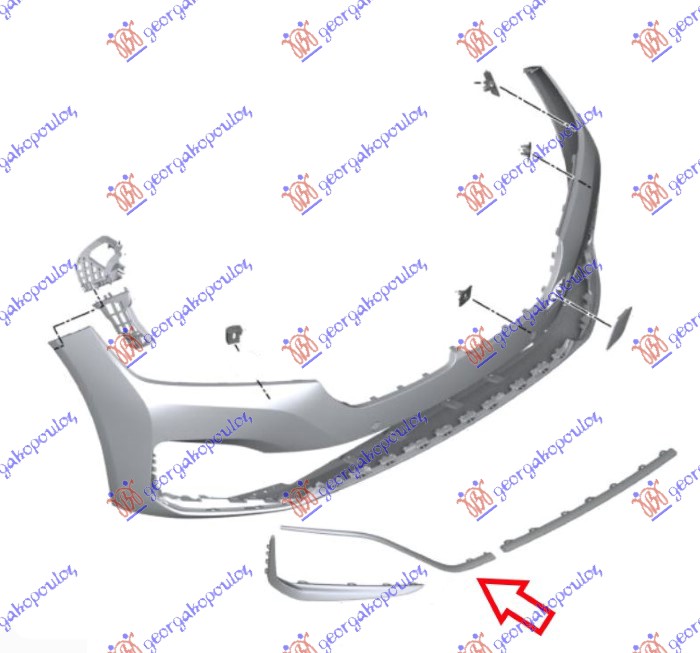 FRONT BUMPER MOULDING UPPER CHROME