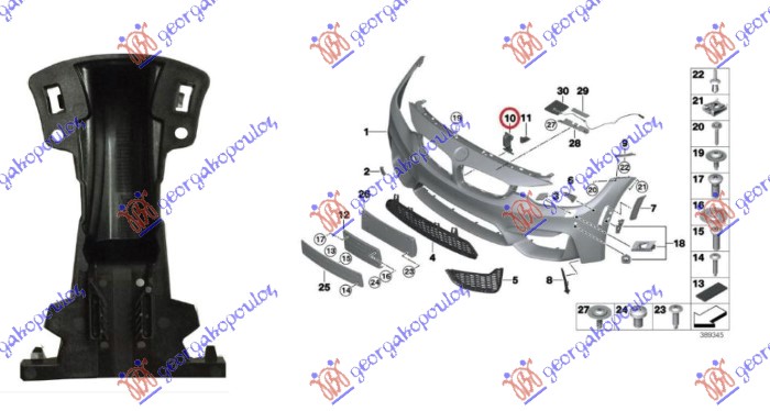 FRONT BUMPER BRACKET LOWER PLASTIC MIDDLE (F83 M4)