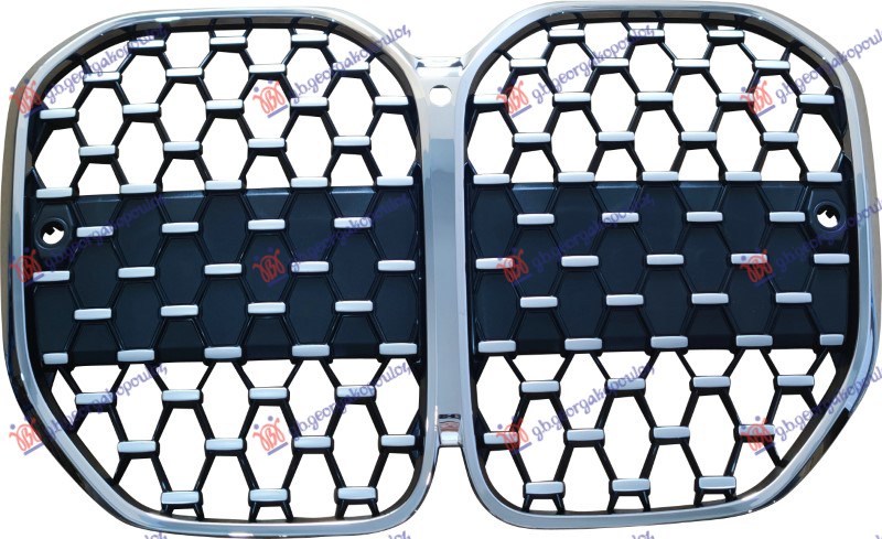 GRILLE DIAMOND (BLACK/SILVER/CHROME) (W/2 PARKING SENSOR HOLES) (W/CAMERA HOLE)