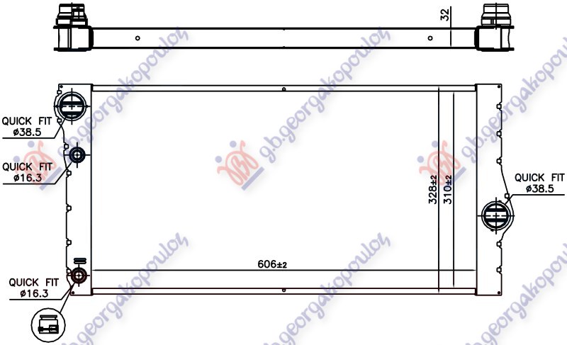 RADIATOR 4.4 PETROL (610x478) (NRF)