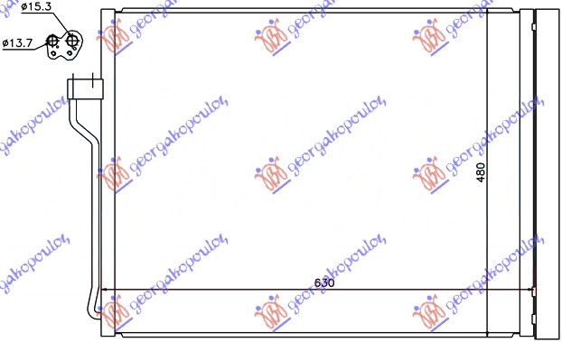 Condensator AC benzină (595x48) tip VALEO (& GT/F07)