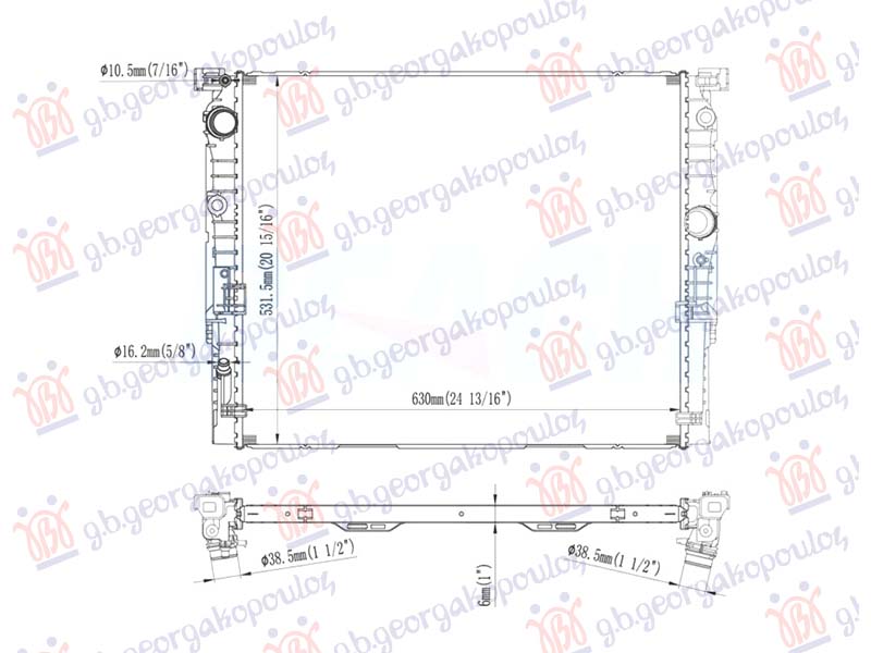 RADIATOR 2.0-3.0 PETROL MANUAL/AUTOMATIC (630x536)