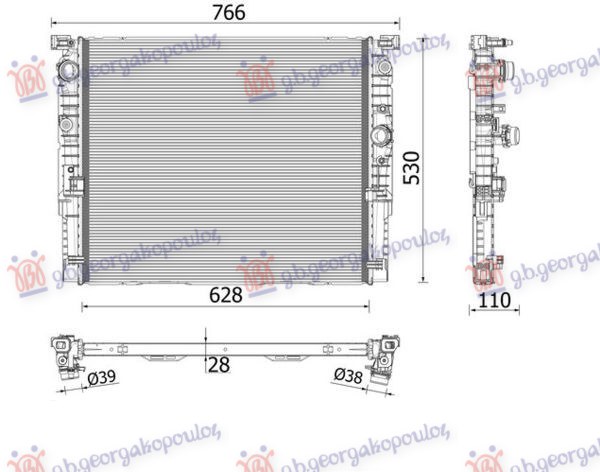 RADIATOR 2.0-3.0-4.4 PETROL MANUAL/AUTOMATIC (627x528) (MAHLE PREMIUM)
