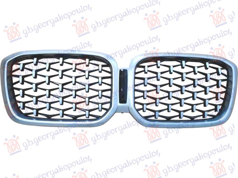 GRILLE PAINTED BLACK (HONEYCOMB) (W/NICKEL MOULDING & FRAME)