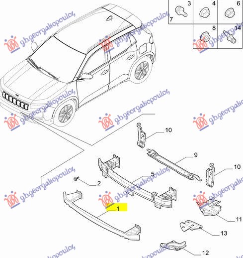 FRONT BUMPER REINFORCEMENT LOWER (ORIGINAL)