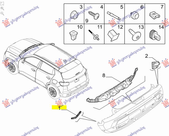 REAR BUMPER SIDE BRACKET PLASTIC (ORIGINAL)