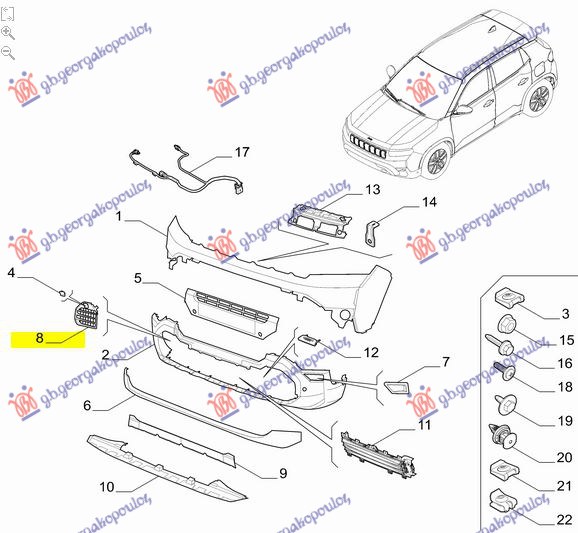 FRONT BUMPER GRILLE (ORIGINAL)