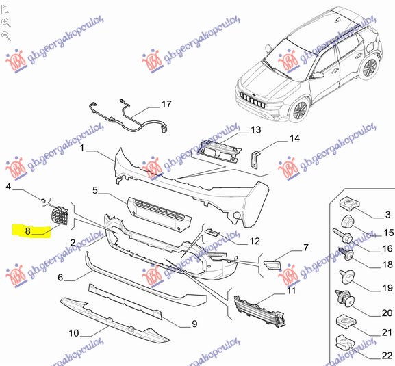 FRONT BUMPER GRILLE (ORIGINAL)