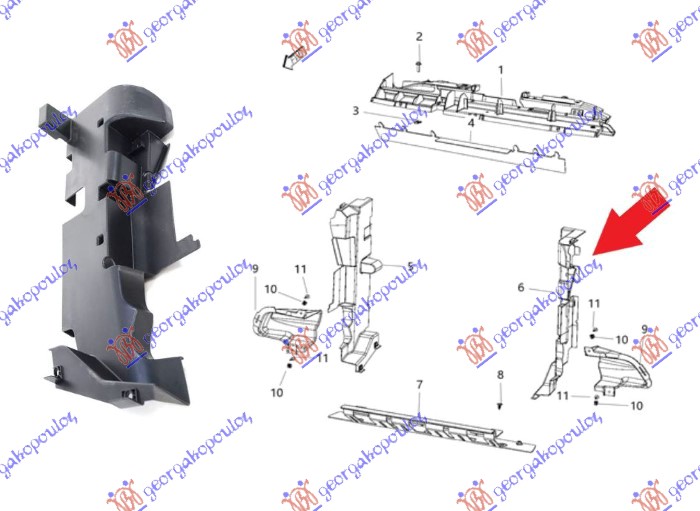RADIATOR BRACKET PLASTIC VERTICAL