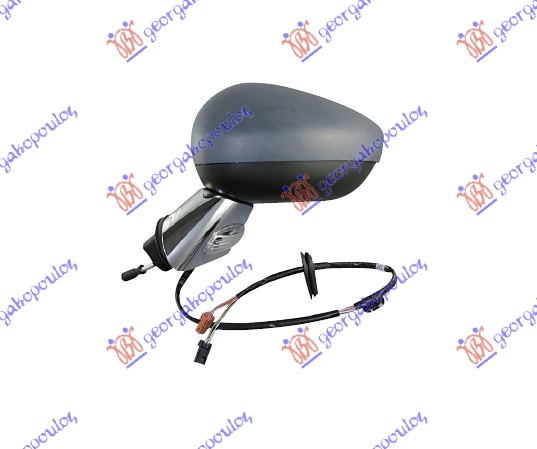 DOOR MIRROR ELECTRICAL PRIMED (W/SIDE LAMP) (CHROME BASE) (A QUALITY) (CONVEX GLASS)