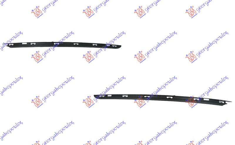 FRONT BUMPER MOULDING UPPER BLACK FOR DRL (SET)