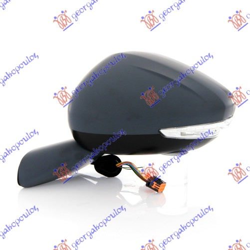 DOOR MIRROR ELECTRICAL HEATED FOLDABLE PRIMED (W/SIDE LAMP & FOOT LAMP) (A QUALITY) (CONVEX GLASS)