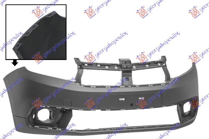 FRONT BUMPER BLACK (W/4 HOLES FOR SIDE BRACKET)