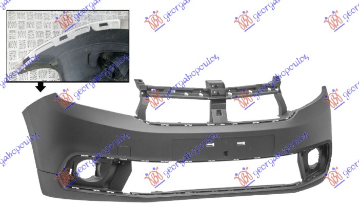 FRONT BUMPER BLACK (W/3 HOLES FOR SIDE BRACKET)