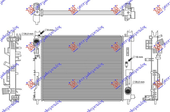 RADIATOR 1.5 DCI DIESEL MANUAL (510x404) (NRF)