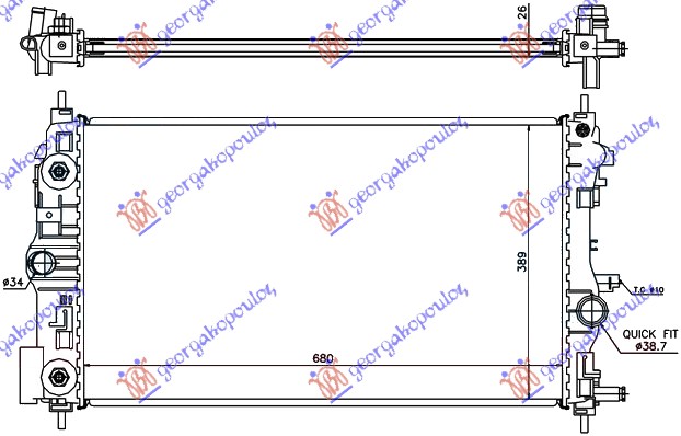 RADIATOR 1.4-1.6-1.8 PETROL MANUAL (580x390) (NRF)