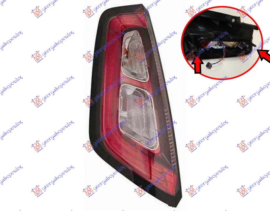 TAIL LAMP LED (W/OUT BULB HOLDER) (FOR MODELS W/SCREW FIT BULB HORDER) SPORT (BLACK FRAME) (DEPO)