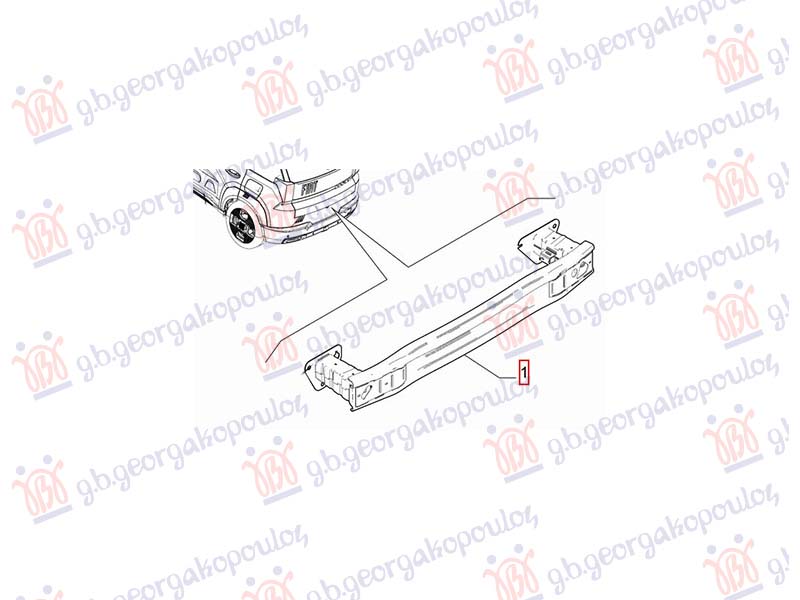 REAR BUMPER REINFORCEMENT (ORIGINAL)