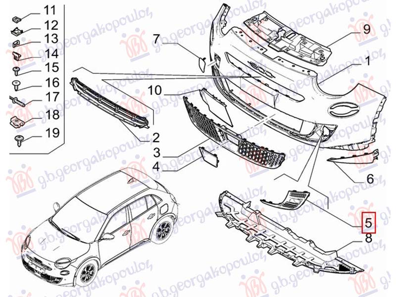 FRONT BUMPER GRILLE (ORIGINAL)