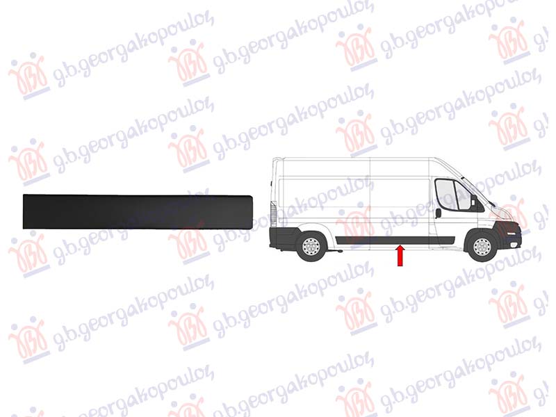 SLIDING DOOR MOULDING BLACK (SHORT WHEEL BASE)