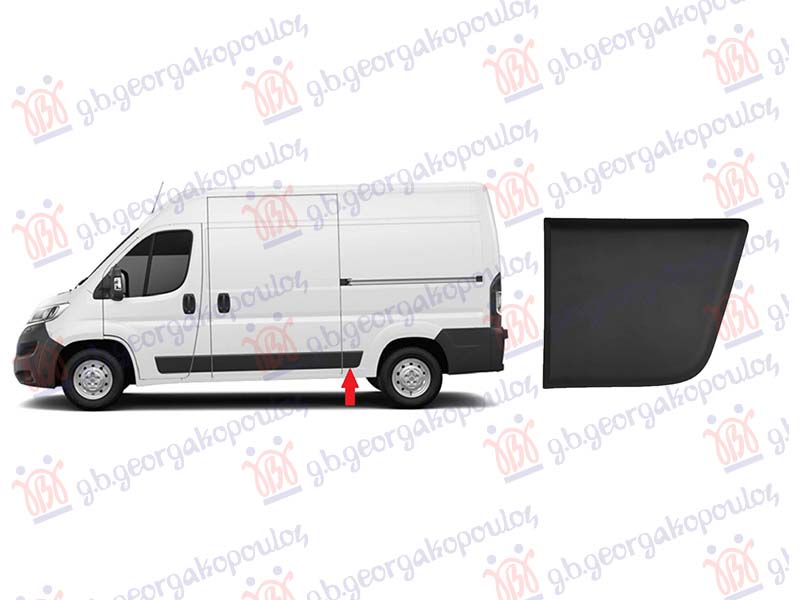 REAR FENDER MOULDING BLACK (FRONT PART) (MIDDLIE WHEEL BASE)