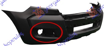FRONT BUMPER WITH MOULDING WITH HOLES FOR ROUND FOG LAMP