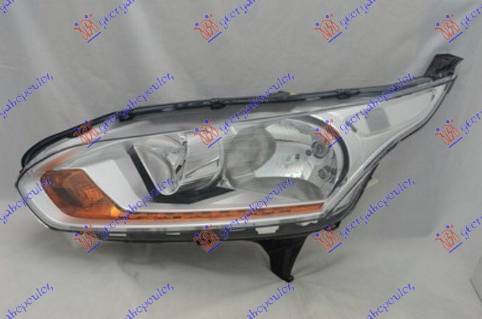 Far electric cromat (lampă galbenă și reflector transparent) (TYC), poza 1 din 2