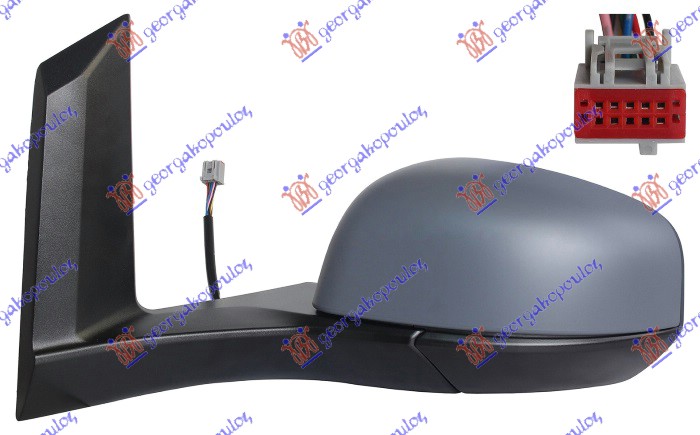 DOOR MIRROR ELECTRICAL HEATED FOLDABLE PRIMED (7 PIN) (A QUALITY) (ASPHERICAL GLASS)