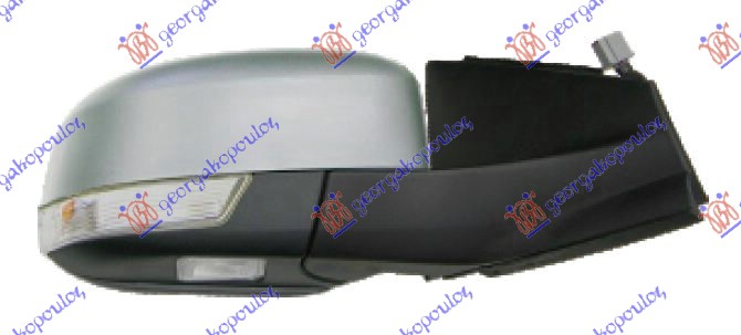DOOR MIRROR ELECTRICAL HEATED FOLDABLE PRIMED (W/SIDE LAMP & FOOT LAMP) (A QUALITY) (ASPHERICAL GLASS)