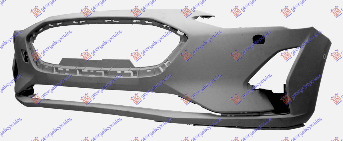 FRONT BUMPER PRIMED (W/2 PDC & WASHER HOLES) (A QUALITY)