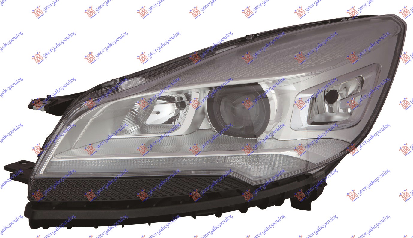 HEAD LAMP Bi-XENON W/LED DRL BLACK (DEPO)