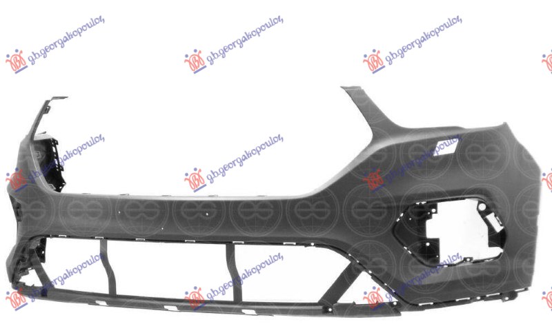 FRONT BUMPER PRIMED (W/WASHER HOLES) (W/CUTTING MARKS FOR PDC) (A QUALITY)