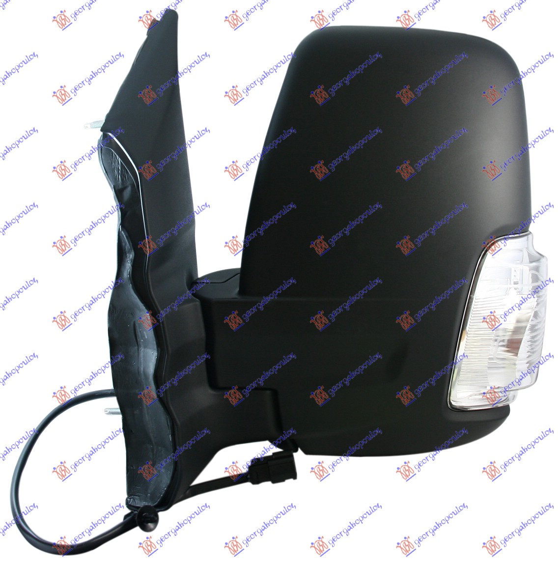 DOOR MIRROR ELECTRICAL HEATED FOLDABLE (SHORT ARM) (W/CLEAR SIDE LAMP) (CONVEX GLASS)