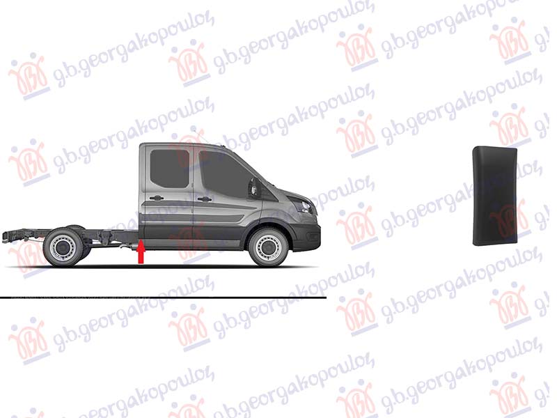 DOOR PILLAR MOULDING BLACK (OPEN CARRIER)
