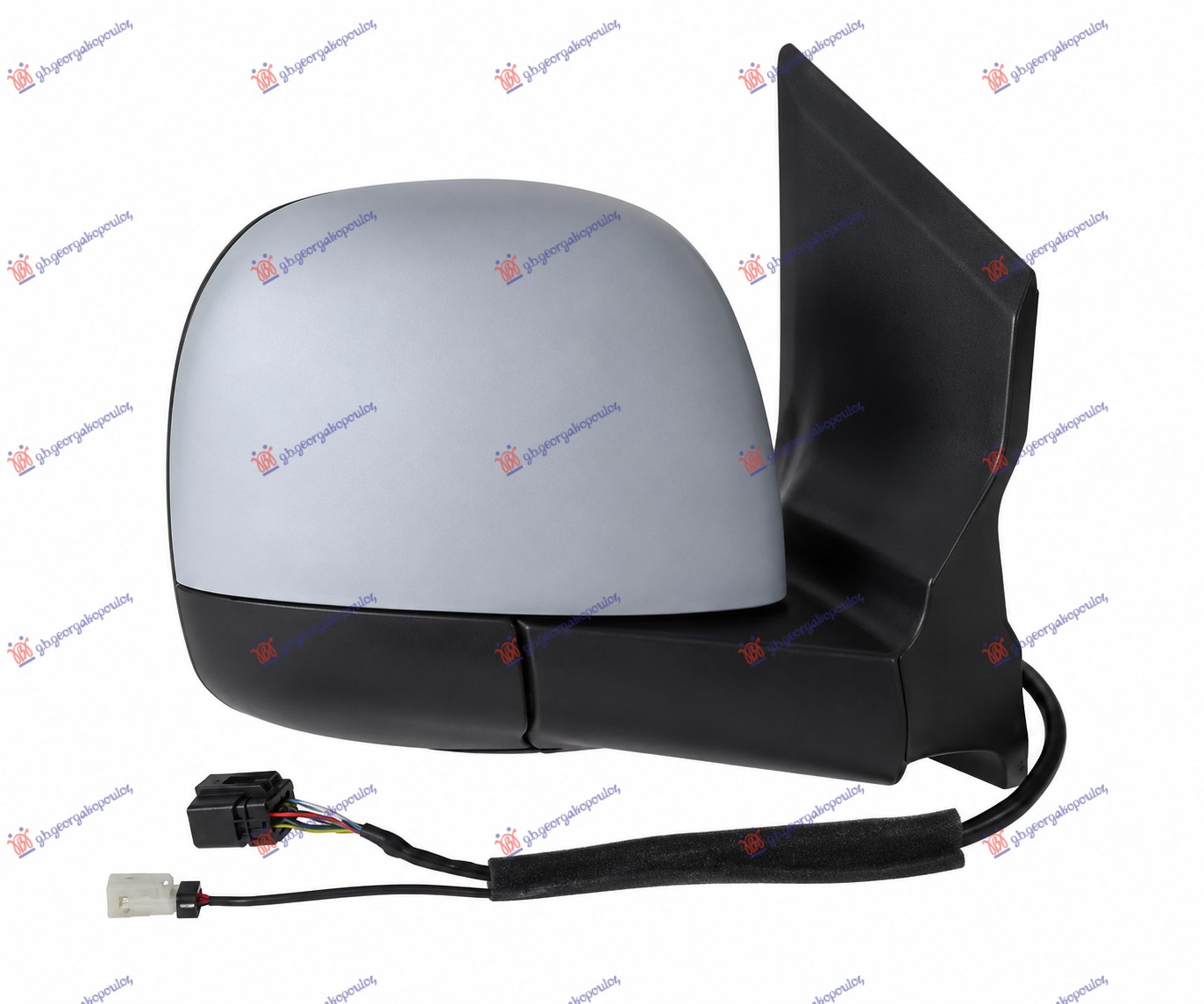 DOOR MIRROR ELECTRICAL HEATED PRIMED (W/SIDE LAMP & ANTENNA & SENSOR) (8+1Pin) (CONVEX GLASS) (A QUALITY)